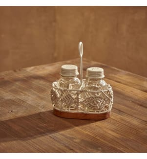 Set salière et poivrière Flick 14x9x20 cm - Naturel