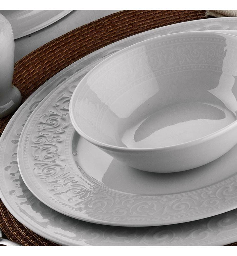 Dinner Set, 24 Pieces, White, Porcelain