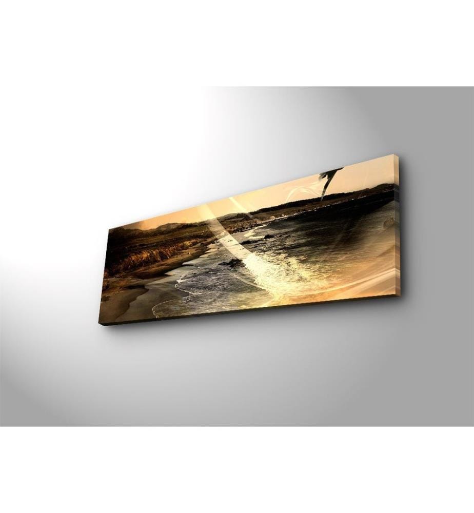 Dekoratives LED-beleuchtetes Leinwandbild, mehrfarbig, Wildleder-Leinwand