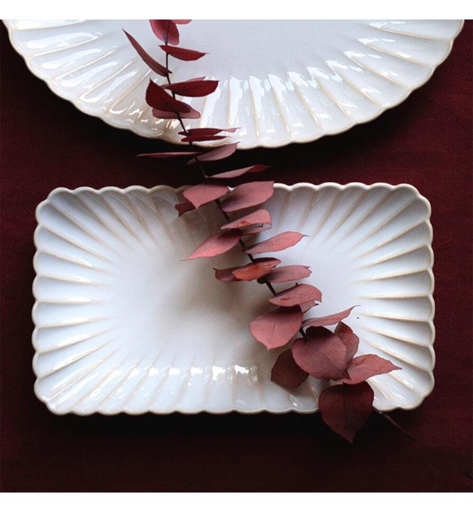Set of 6 Small Rectangular Shell Plates