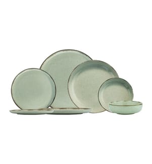 Service De Table (27 Pièces) Green, Brown, White, 100% Porcelain