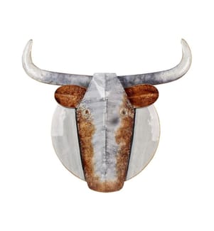 Décoration murale Taureau ERBIUM Métal 41 cm Gris