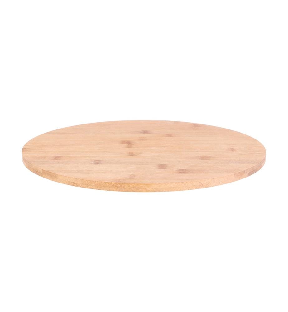 Drehbares rundes Bambus-Tablett - Braun