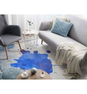Teppich Blau 160 x 230 cm mit Flecken Muster in rechteckiger Form Abstrakt Modern