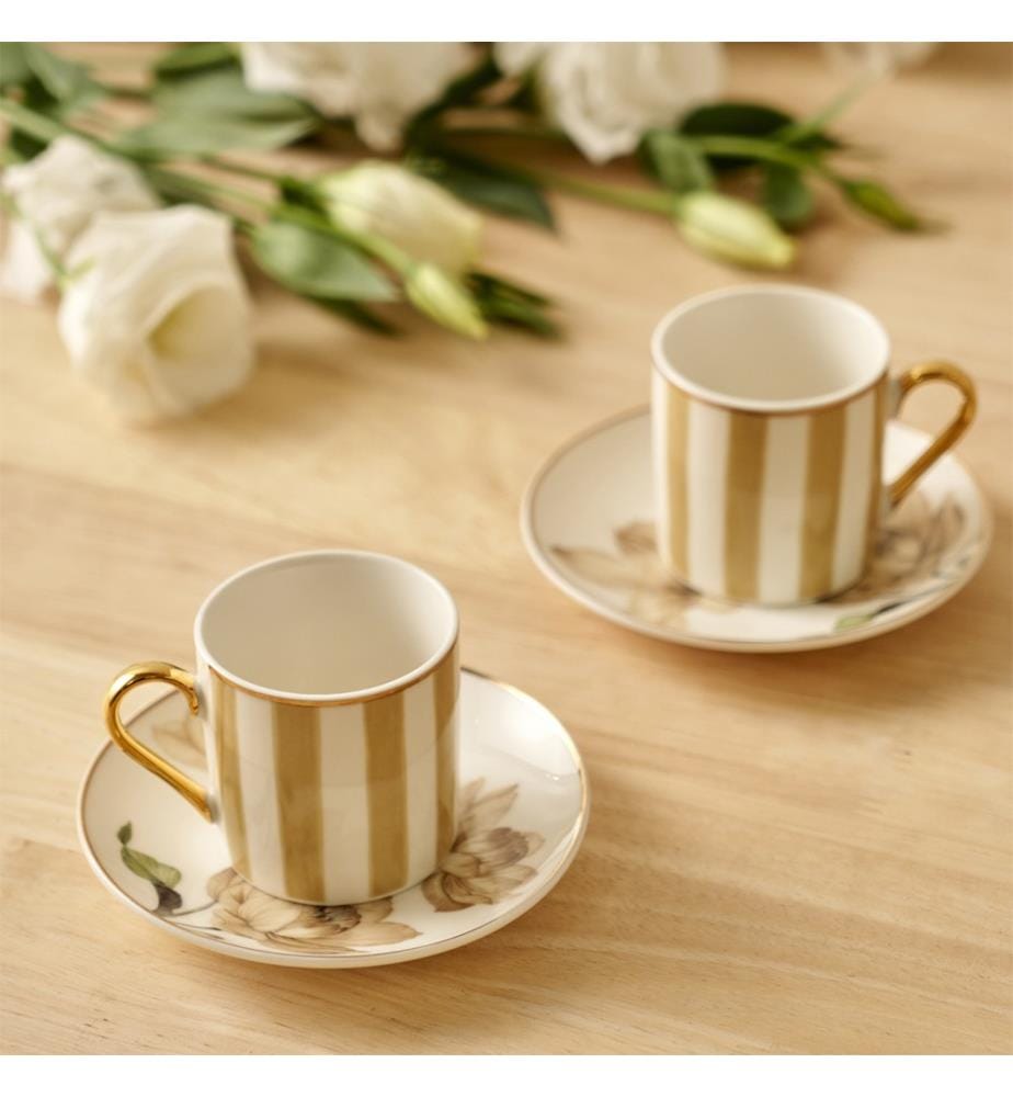 Set di 2 tazze da caffè da 90 ml - Beige