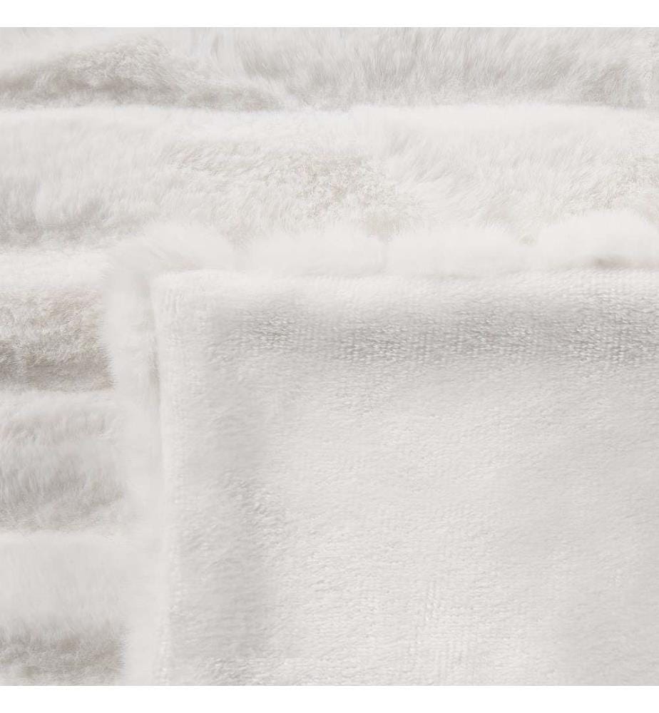 Kuscheldecke Weiss Acryl / Polyester 150 x 200 cm Shaggy Felloptik Schlafzimmer Wohnzimmer