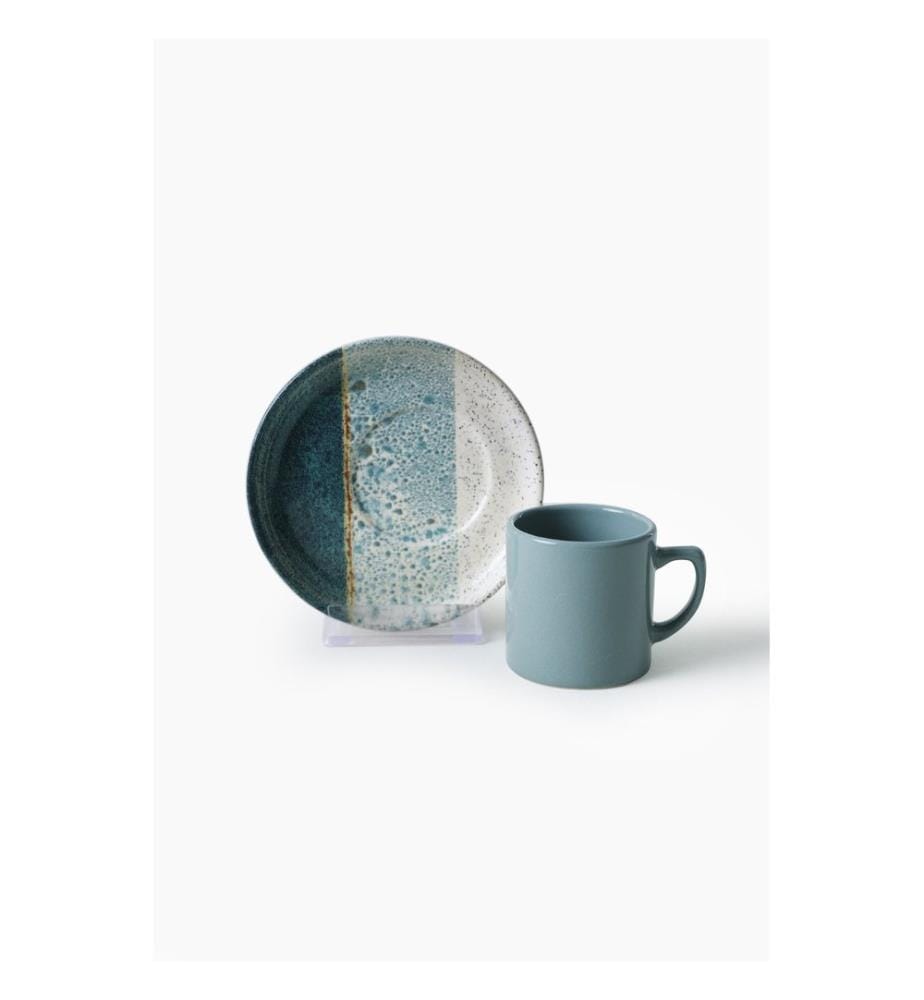 Coffee Cup Set, 12 Pieces, Multicolor, 100% CERAMIC STONEWARE