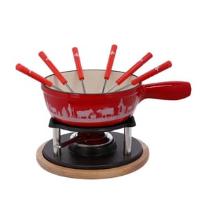 Fondue-Set - Rot und Schwarz