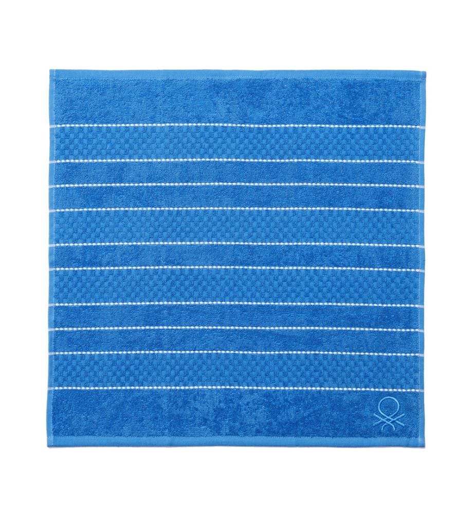 Ensemble de 3 serviettes et torchons (1 serviette éponge 50x50cm + 2 serviettes) 100% coton bleu