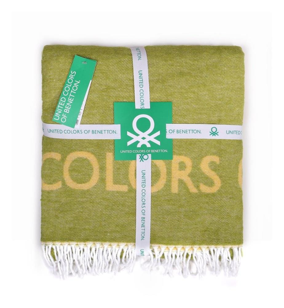 Coperta 140x190cm 320Gsm 60% Cotone 40% Acrilico Verde e Giallo Arcobaleno Be