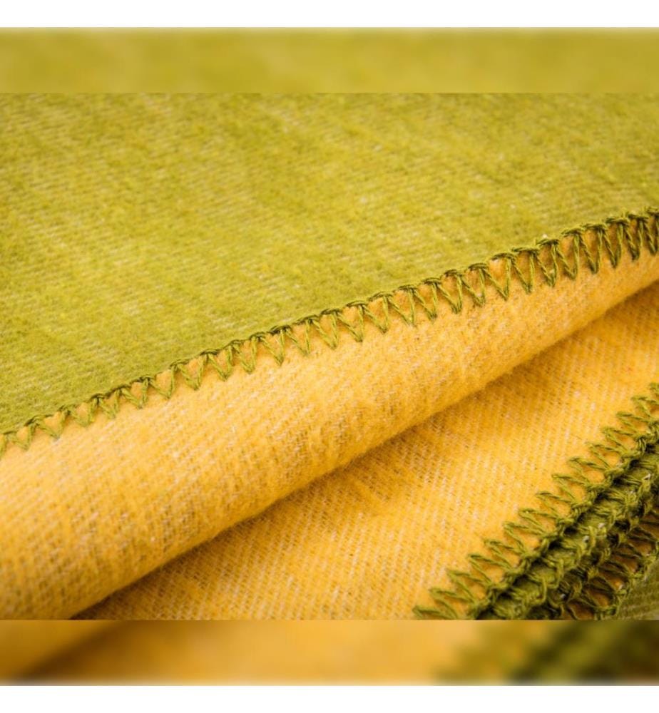 Coperta 140x190cm 320Gsm 60% Cotone 40% Acrilico Verde e Giallo Arcobaleno Be