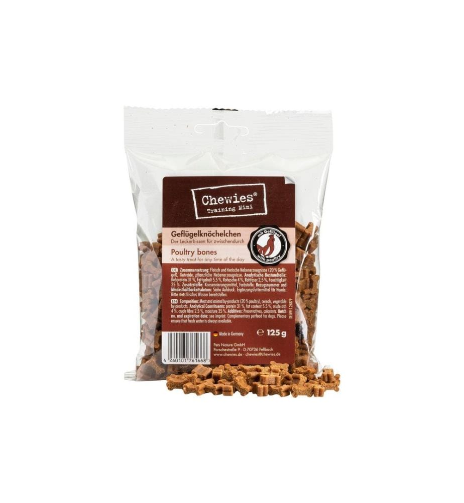 CHEWIES - Leckerli Training Mini Geflügelknöchelchen, 125 g