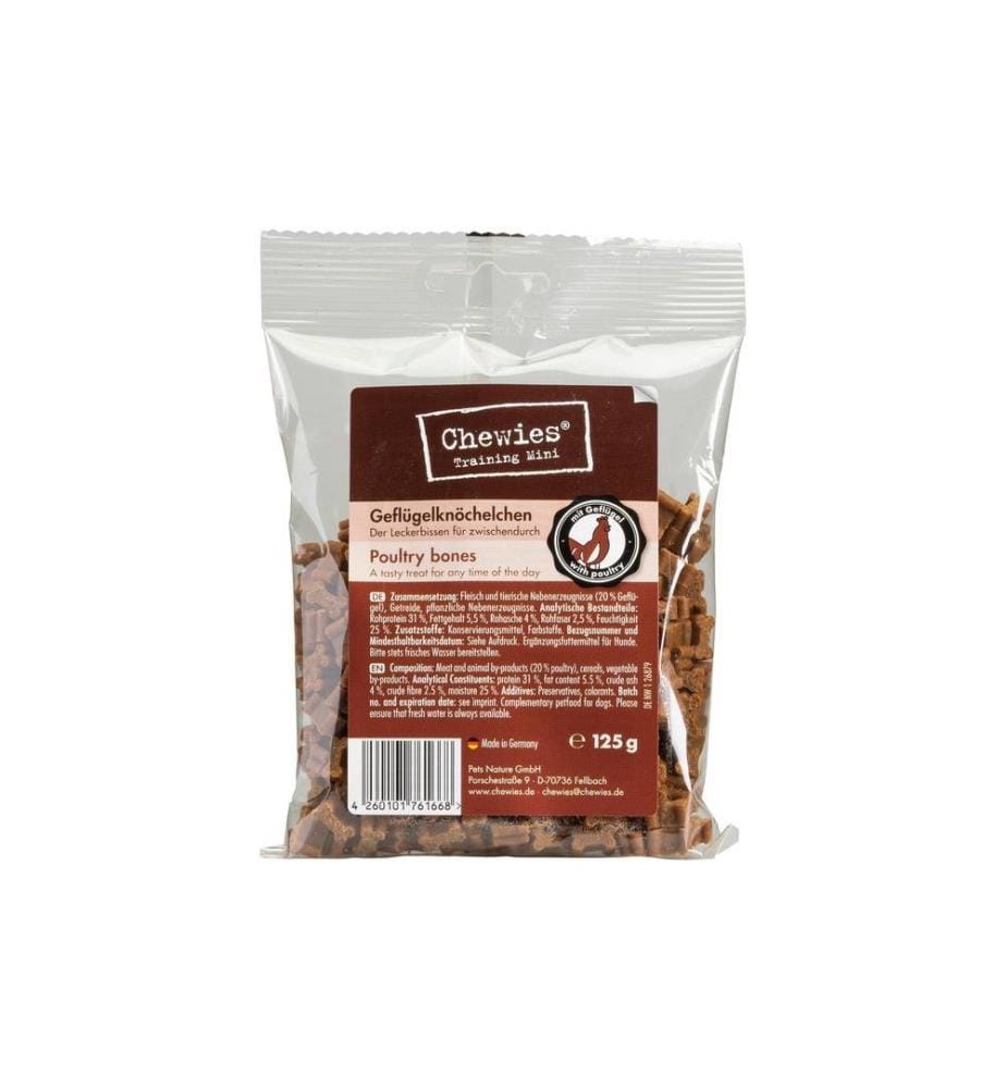 CHEWIES - Leckerli Training Mini Geflügelknöchelchen, 125 g