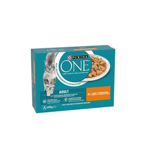 PURINA ONE - Nassfutter ADULT in Sauce Huhn/Bohnen, 8 x 85g