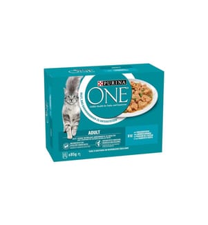 PURINA ONE - Nassfutter ADULT in Sauce Hochseefisch/Bohnen, 12 x 85g