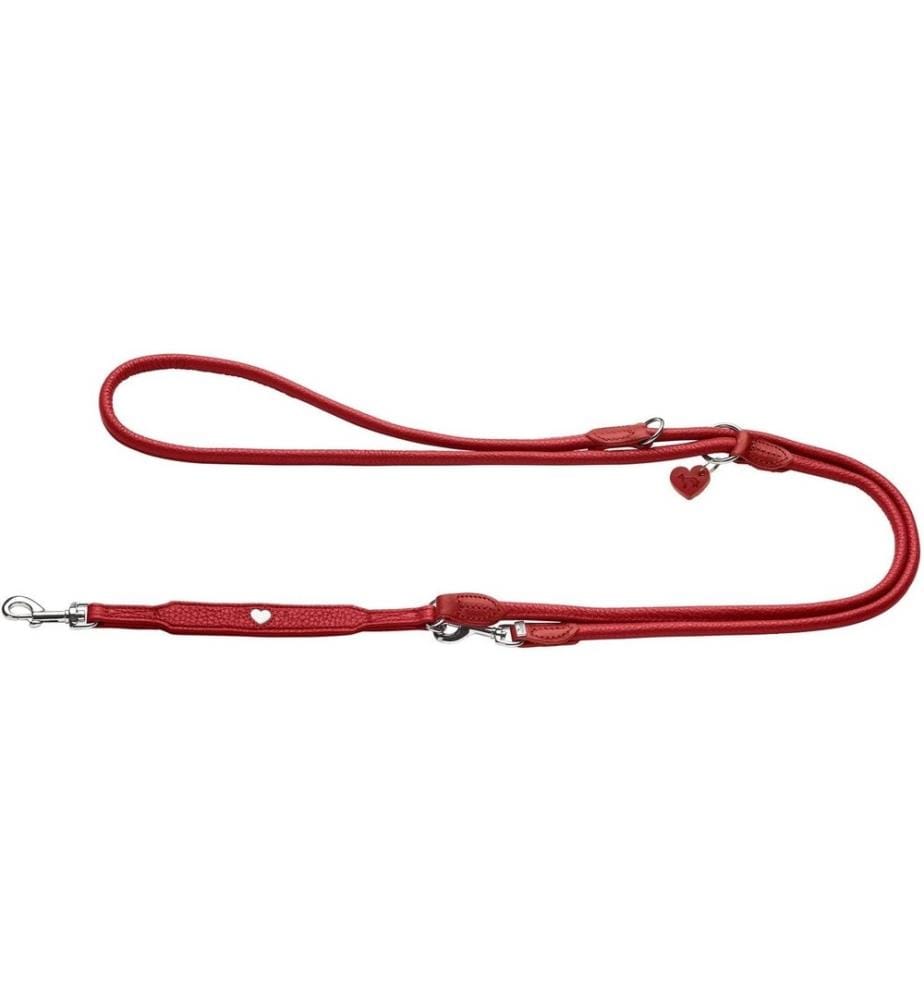 HUNTER - Laisse réglable Round & Soft Love, 0.6/200, Rouge
