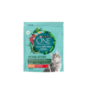 PURINA ONE - Trockenfutter Dual Nature Sterilised Rind & Spirulina, 650 g