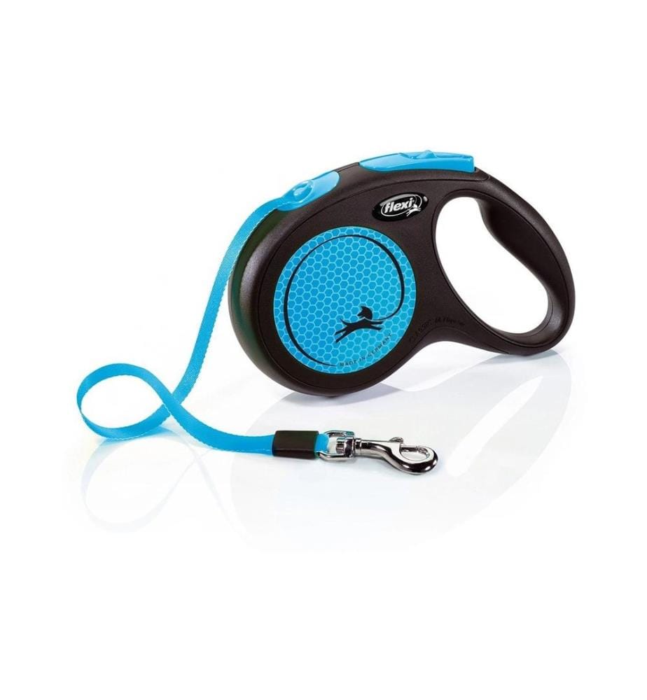 FLEXI - Laisse de chien New Neon bleu M, 5 m