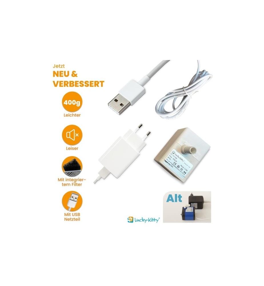 LUCKY-KITTY - Accessoire Pompe de qualité avec bloc d'alimentation 5 V