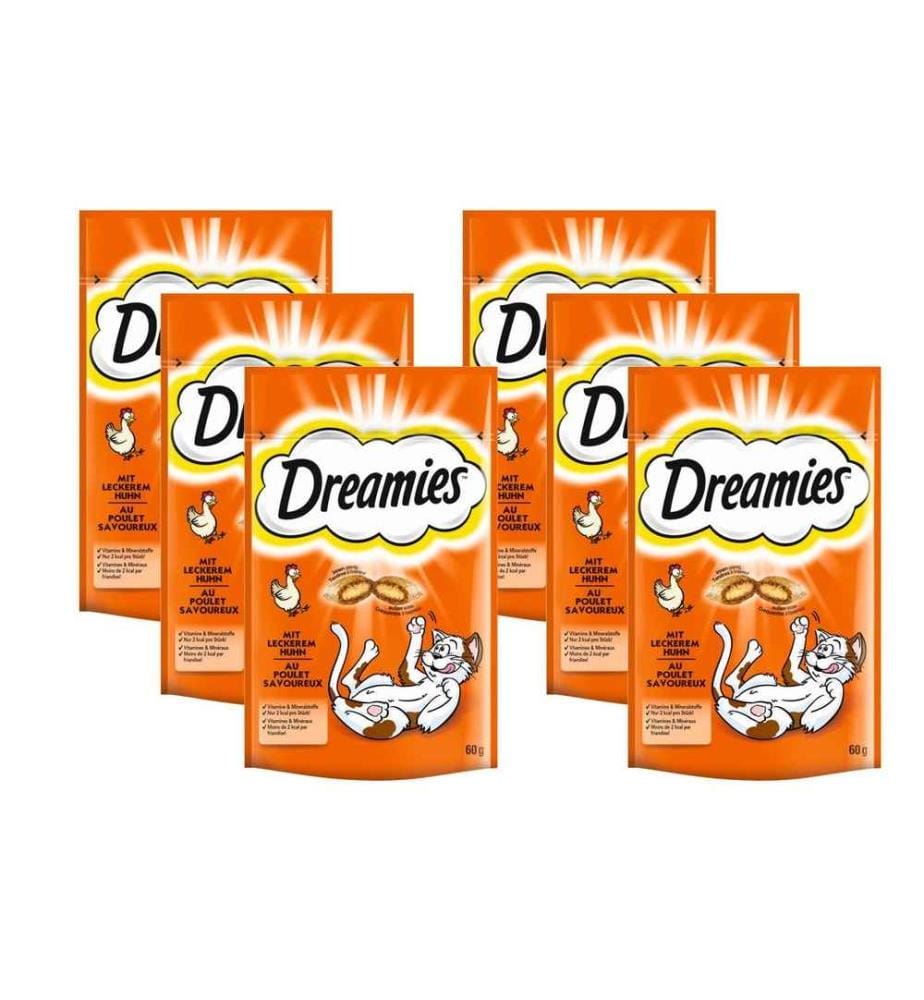 DREAMIES - Katzen-Snack mit Huhn, 6 x 60g