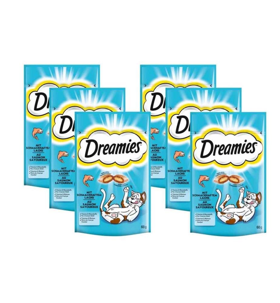 DREAMIES - Katzen-Snack mit Lachs, 6 x 60g