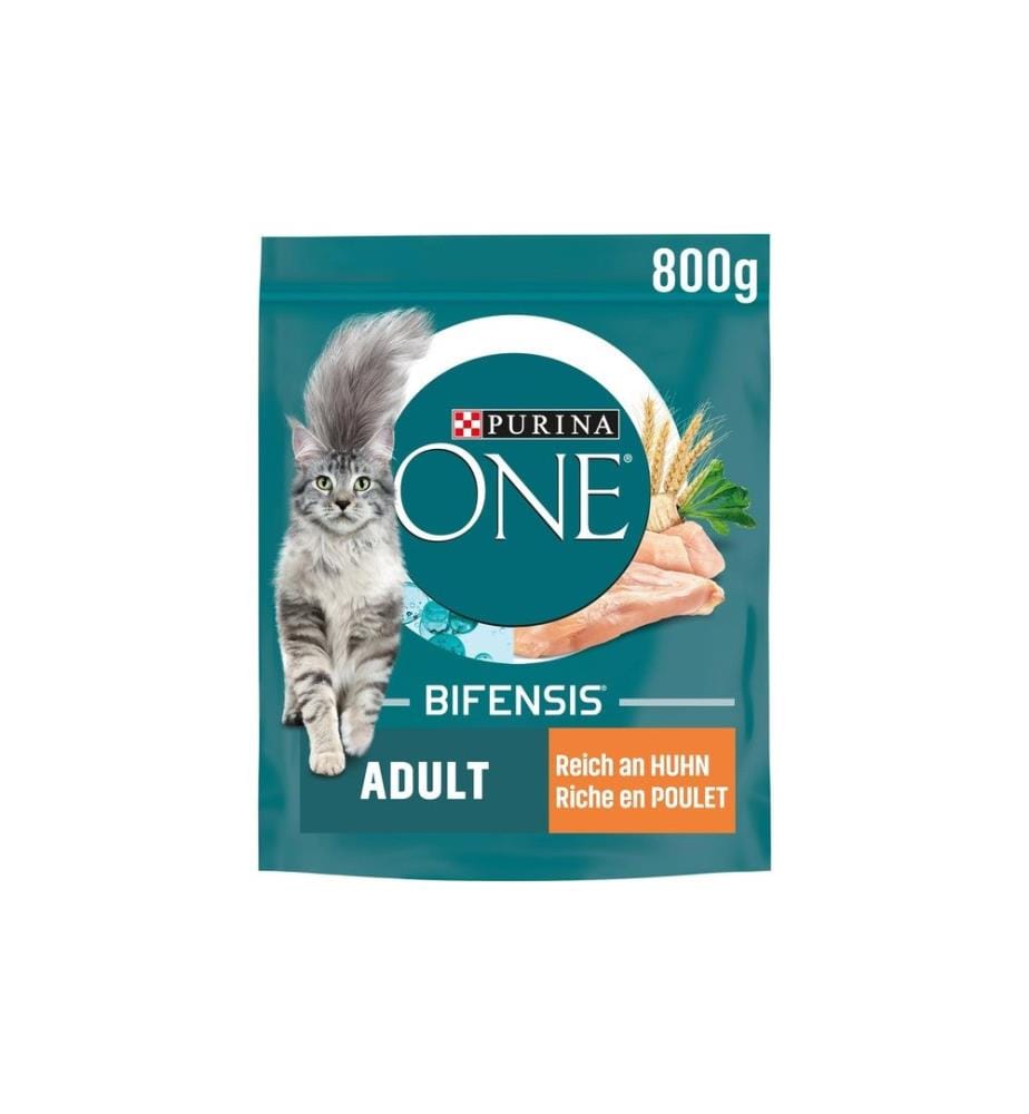 PURINA ONE - Alimentation sèche Adulte Poulet et farine complète, 800 g