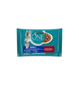 PURINA ONE - Nassfutter Senior Rind, 4 x 85 g