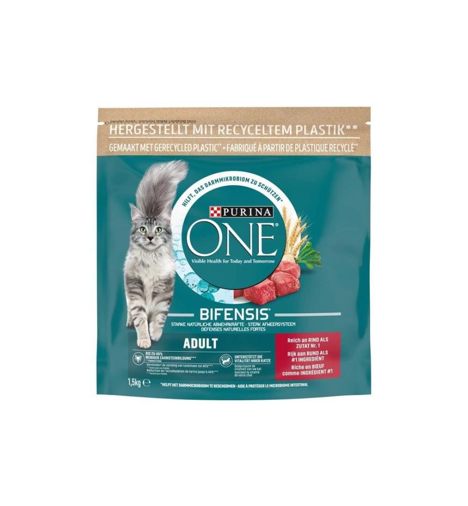 PURINA ONE - Alimentation sèche Adulte Boeuf et farine complète, 1.5 kg