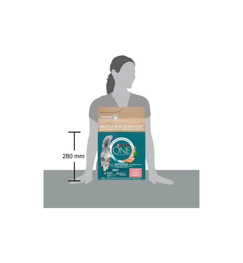 PURINA ONE - Trockenfutter Adult Lachs & Vollkorn, 3 kg