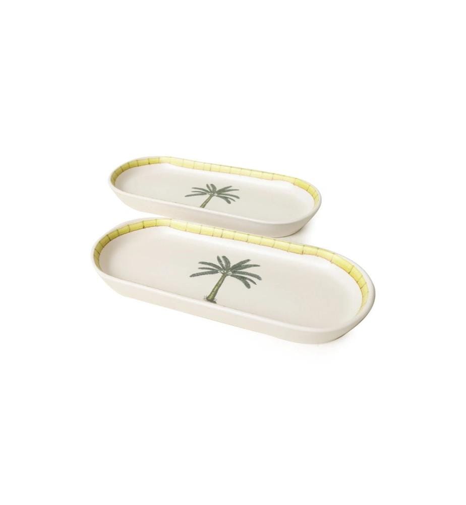 Plateau 2 pièces - Blanc et Vert et Jaune