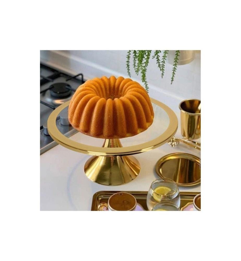 Cake Serving Plate - Gold