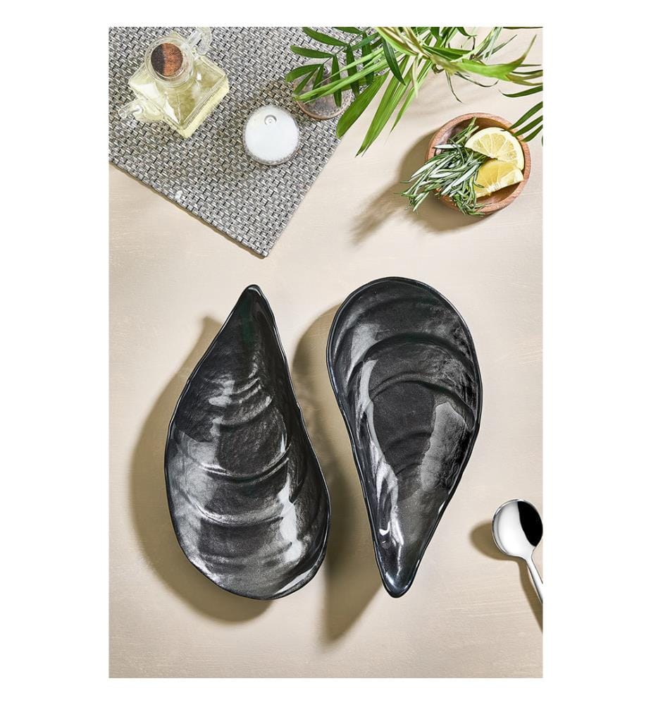 Set d'assiettes de service 2 pièces - Noir
