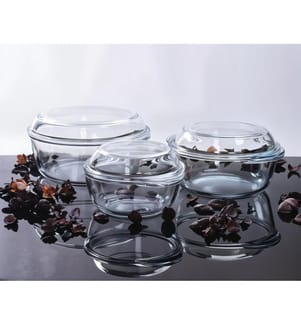 Set de pots en verre 3 pièces - Transparent