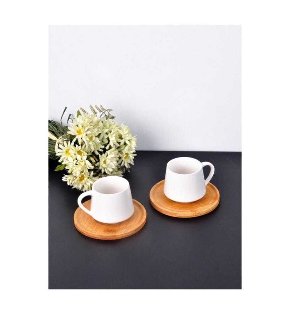 Coffee Cup Set 2 Pieces - White