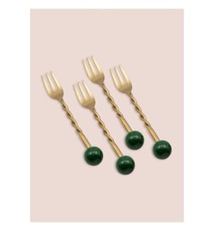 Set de fourchettes 4 pièces - or et vert