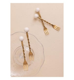 Set de fourchettes 4 pièces - Or et blanc
