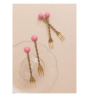 Set de fourchettes 4 pièces - Or et rose