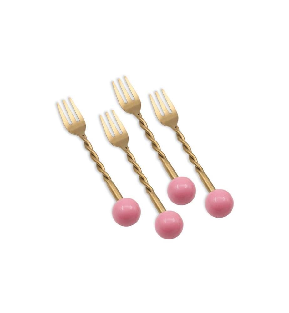 Gabelset 4 Teile - Gold und Rosa