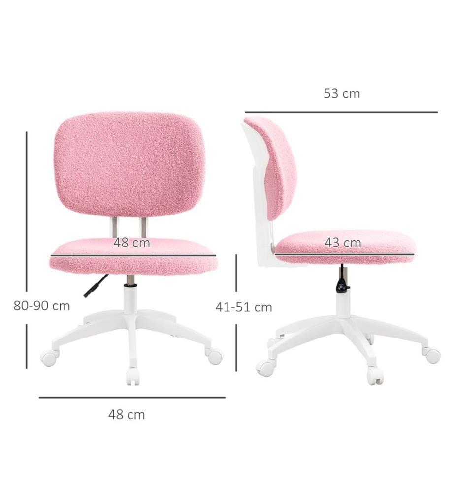 Chaise de bureau Chaise de bureau ergonomique réglable en hauteur Rose