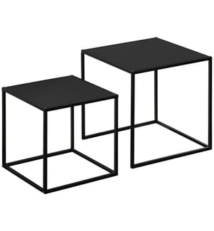 Set di 2 tavolini dal design moderno con struttura in acciaio nero