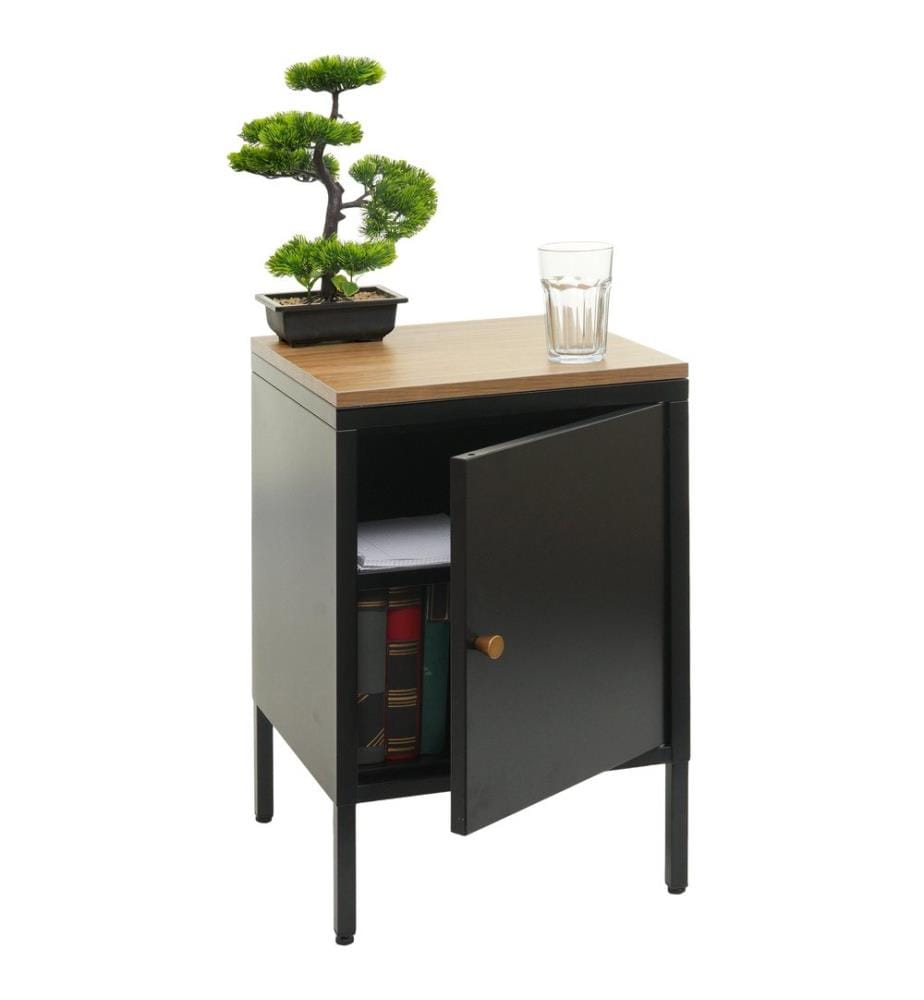 Table de nuit Industrial acier JAM-L84 63x40x40 cm noir