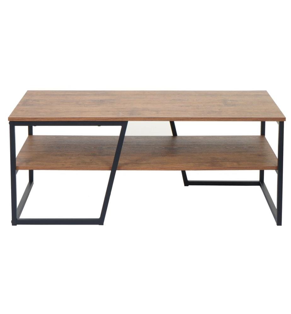 Couchtisch Wohnzi mmertisch Metall 46x110x60 cm Wildeiche-Optik