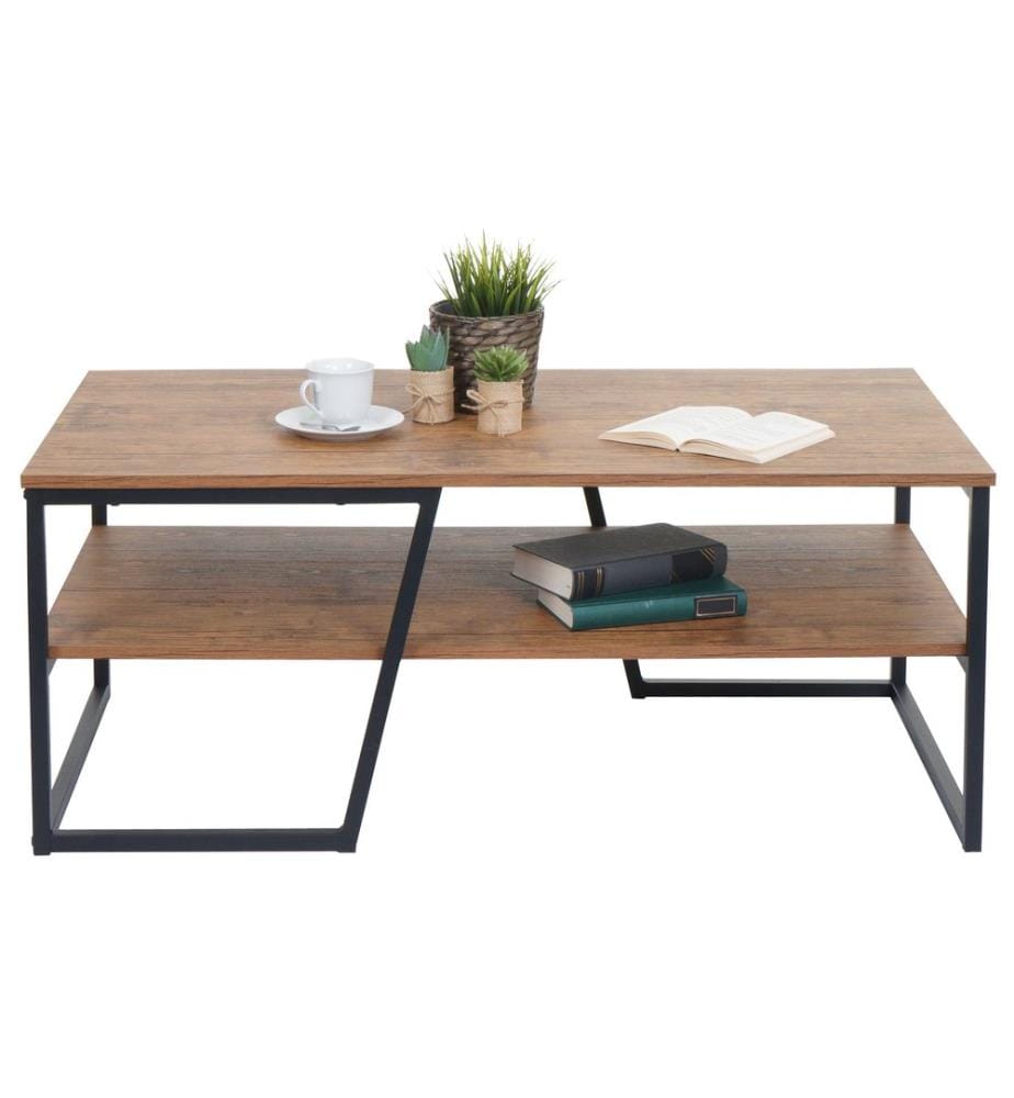 Couchtisch Wohnzi mmertisch Metall 46x110x60 cm Wildeiche-Optik