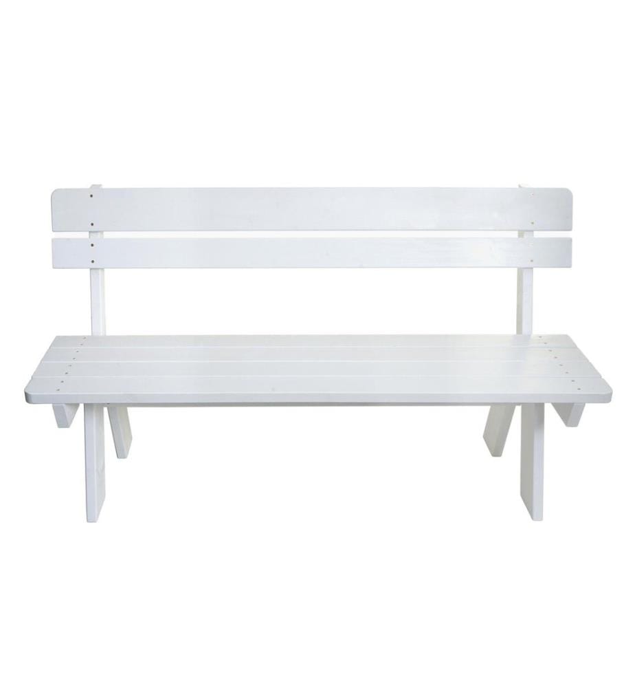 Banc de jardin Banc en bois de qualité Gastro Bois massif 148 cm blanc