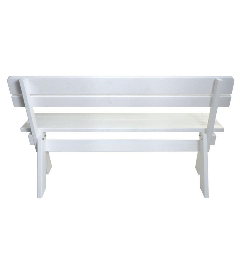 Banc de jardin Banc en bois de qualité Gastro Bois massif 148 cm blanc