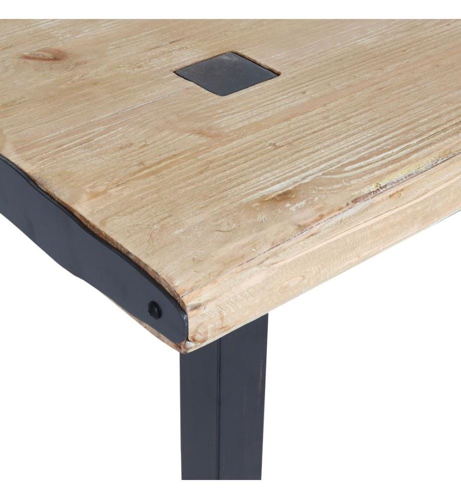 Dining table JAM-L75 200x90 cm solid wood industrial natural