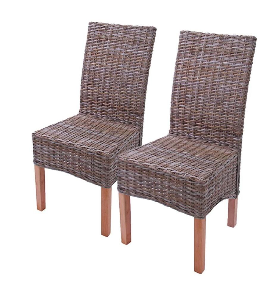 2x Esszi mmerstuhl Kubu-Rattan - ohne Sitzkissen