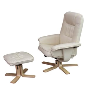 Fernsehsessel mit Hocker creme
