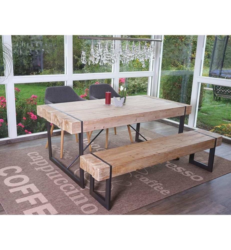 Dining table 2x solid bench - 180 cm