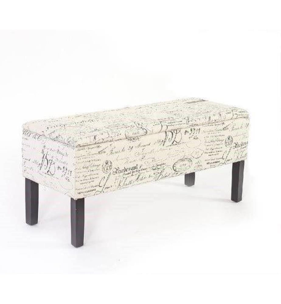 Banquette Coffre de rangement Renens Textile - écriture crème